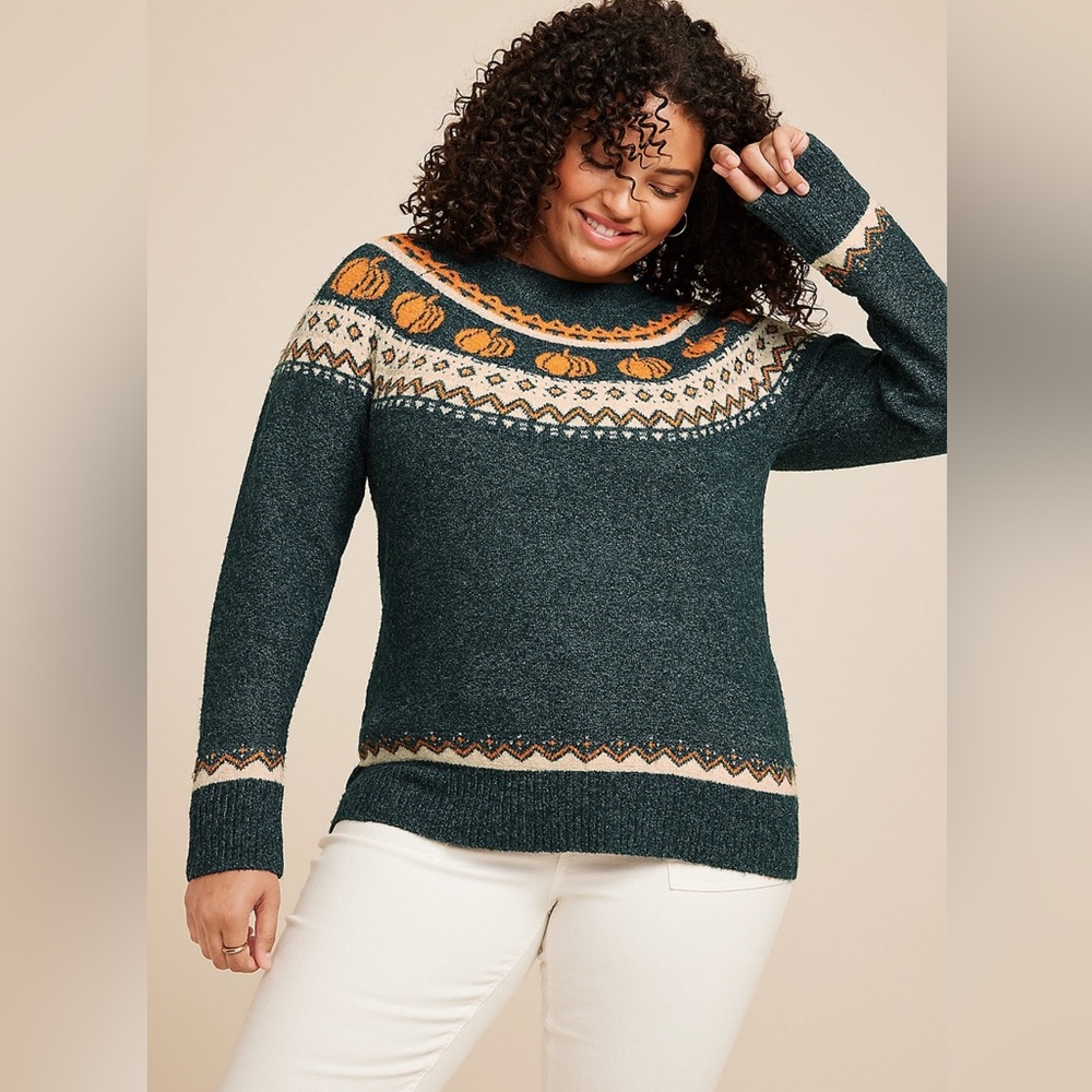 Fair Isle Pumpkin Sweater